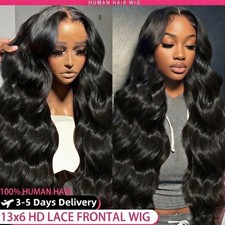 26" Body Wave Human Hair Wig 13x6 HD Lace Front Wig Transparent Lace Pre Plucked