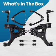 8x Front Control Arms Sway Bar Links Tie Rods For 1999-06 Chevy Silverado 1500