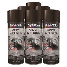 Duplicolor HVP106 (6 Pack), Vinyl & Fabric Spray Paint, Flat Black, 11oz Aerosol