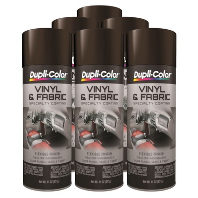 Duplicolor HVP106 (6 Pack), Vinyl & Fabric Spray Paint, Flat Black, 11oz Aerosol