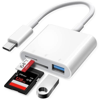 USB C to SD CF Card Reader for iPad Pro/Macbook Supports CompactCF/SD/TF card