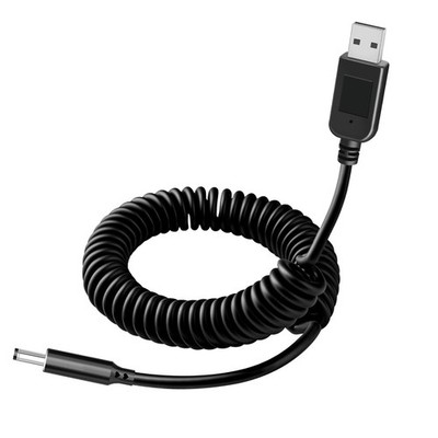 Baby Car Camera Power Cable USB 5V to DC 5.5x2.1mm 12V Spring Cord Adapter