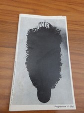 Shaftesbury Theatre HAIR 1968 programme & ticket stub