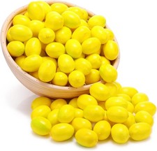 20Pcs Yellow Mini Fake Lemon Fruit,Plastic Foam Vegetables Small,