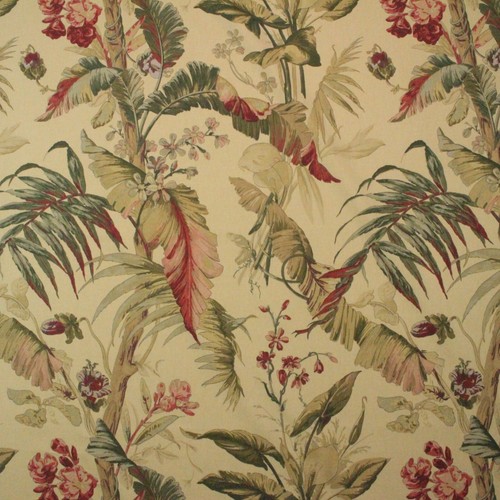 BRAEMORE BAMBOO VINTAGE BEIGE TROPICAL FLORAL MULTIPURPOSE FABRIC BY YARD 54"W - Picture 6 of 6