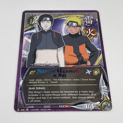 Naruto CCG TCG Naruto Uzumaki & Sai 608 Rare Naruto Card