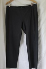 Eileen Fisher L Dark Gray Viscose Knit Cropped Slim Leg Leggings Pants
