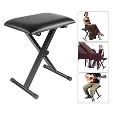 Keyboard Bench X-Style Height Adjustable Piano Stool Bench Keyboard Chair Black
