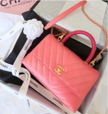Chanel 18ss Coco Handle Bag Pink Chevron M Pre Owned From Japan Ebay Chanel 18ss Coco Handle Bag Pink Chevron M Pre Owned From Japan Ebay