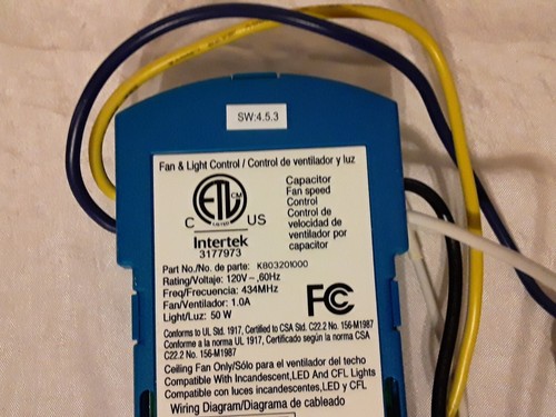 Geniune Hunter Replacement Ceiling Fan Remote & Receiver K803201000 Blue - Picture 3 of 15