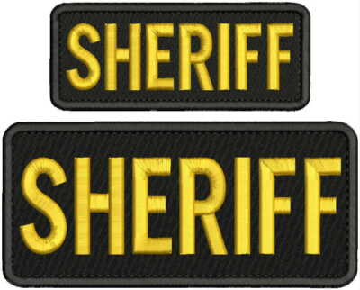 SHERIFF EMBROIDERY PATCH 3x7 and 2x5 inches Hook on back