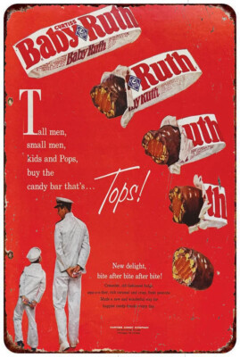 Baby Ruth Chocolate vintage ad print Vintage LOOK Reproduction Metal ...