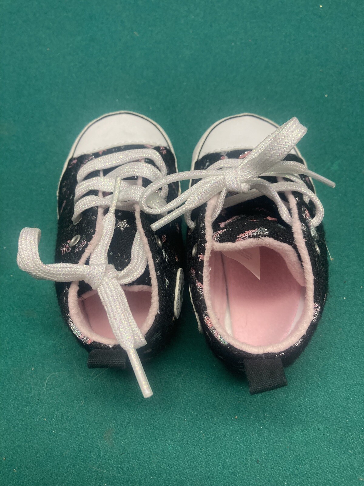 PONY Scarpe bambino Converse All Stars taglia 4 culla nere con luna e stelle ottime condizioni!