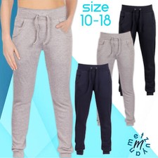 Ladies Womens Cotton Jog Pants Skinny Sweatpant Casual Joggers Bottoms UK 10-18