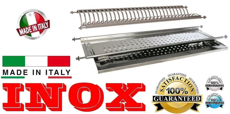 SCOLAPIATTI COLAPIATTI AD INCASSO DI 56 CM ACCIAIO INOX CON BASE VASCHETTA GOCCE