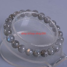 Genuine 6mm Natural Labradorite Round Gemstone Beads Stretchy Bracelet 7.5''