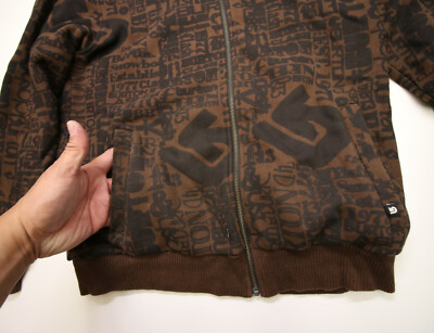 Burton Reversible Hoodie Sweatshirt Zip Mens S Brown All Over