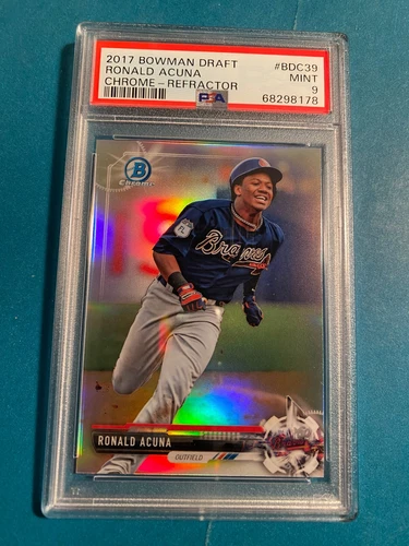 2017 bowman chrome draft refractor ronald acuna jr psa 9