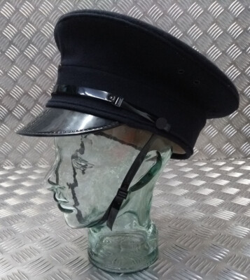 Schwarze elegante Mütze echte britische Uniform Schirmmütze - verschiedene Größen