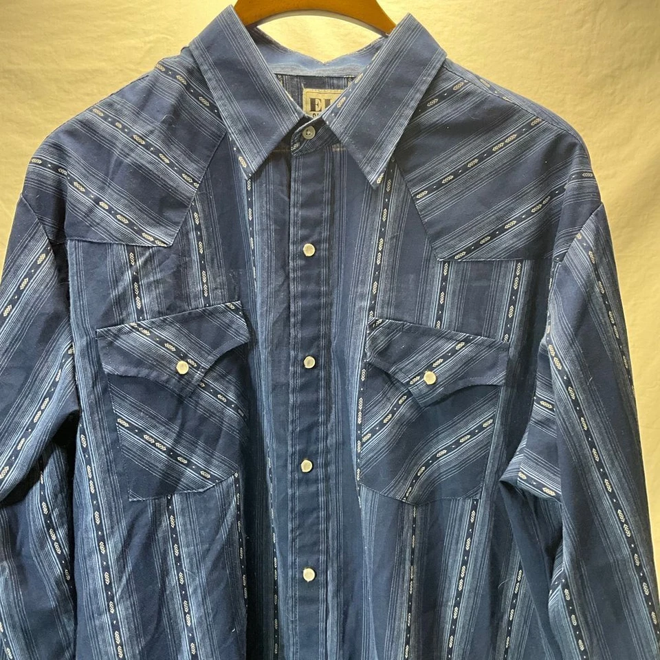 Camisa a Presión Ely Cattleman Western Pearl Patrón Azteca Vaquero Rancho XL Foto 2 de 4