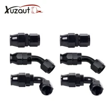 PTFE Hose End Fittings 4AN 6AN 8AN 10AN 0° 45° 90° Degree Fits PTFE Hose