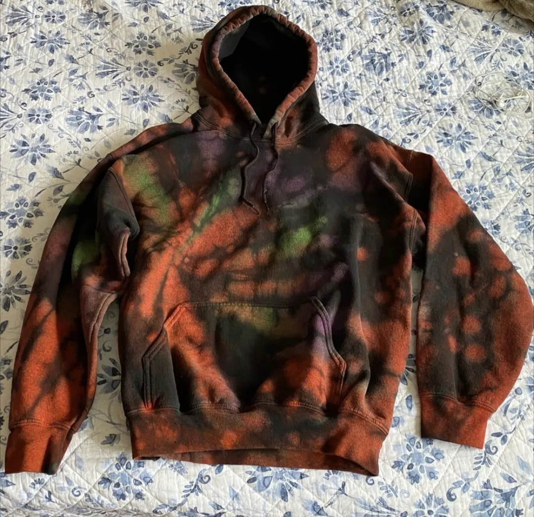 Lf Carmar Rust Orange Spiral Tie Dye Oversized Hoodie