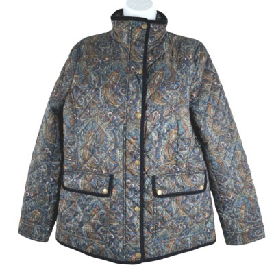 Talbots Paisley Quilted Jacket Womens Medium Multicolored Polyester CJ-1848