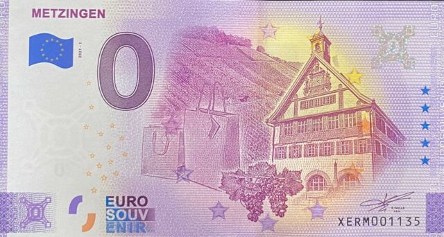 Banconota 0 Euro Metzingen Germania 2021 Numero Vari