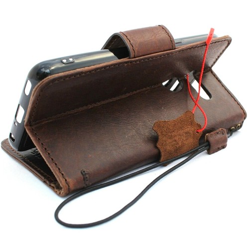 Genuine Dark Leather Case for LG G8 Wallet Cover Book Holder Detachable Davis - Picture 5 of 8