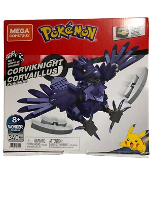 Mega Construx Pokemon CORVIKNIGHT w/Poke Ball Pin Building Set 340 Pieces New!!