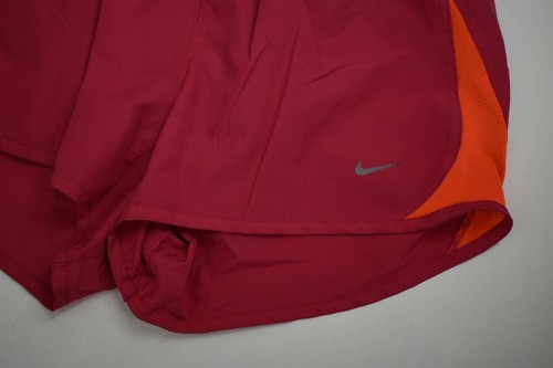 Nike Women Red Orange Labelled Tempo Luxe Regular Fit Flat Front Running Short S - Picture 5 of 6