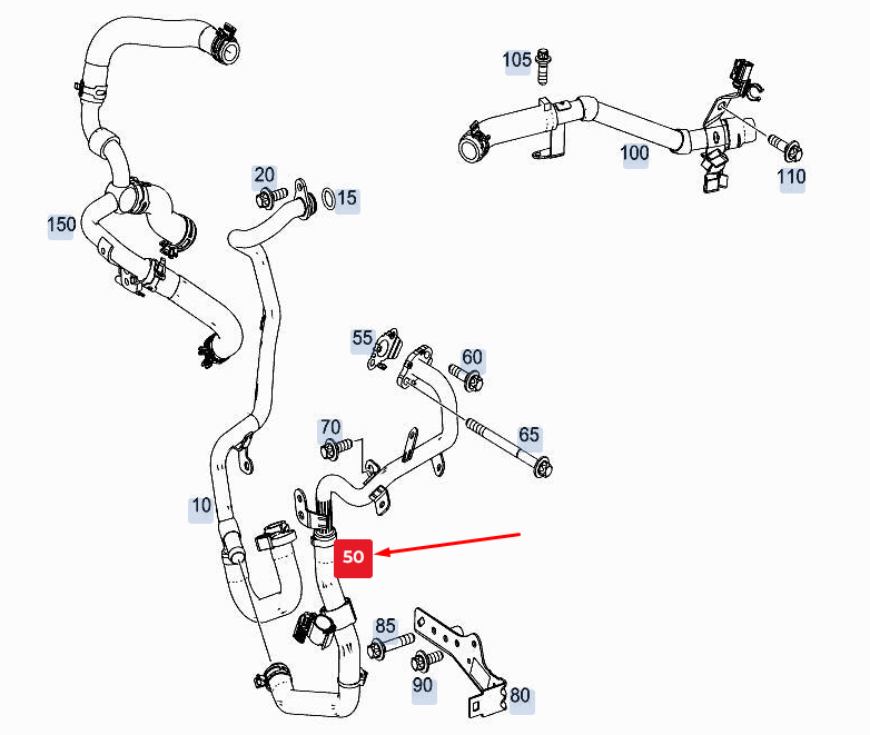 MERCEDES-BENZ GLE W167 Engine Coolant Line A6542032801