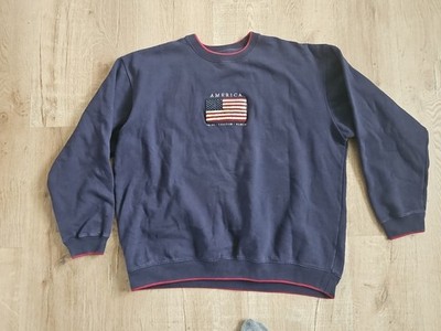 Croft & Barrow besticktes Sweatshirt mit amerikanischer Flagge und Rundhalsau...