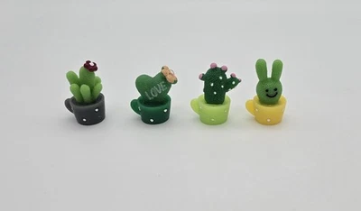 4er Set Mini Kaktus Kunstharz Pflanzen Dekoration Säurefest Wohnzimmer Büro Auto - Bild 1 von 4