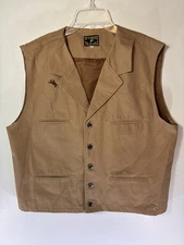 Wyoming Traders Vest Men's XL Brown Bronco Canvas Cowboy Western Rancher Button
