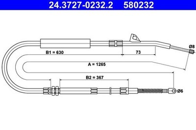 NEU - ATE 24.3727-0232.2 Seilzug, Feststellbremse für BMW
