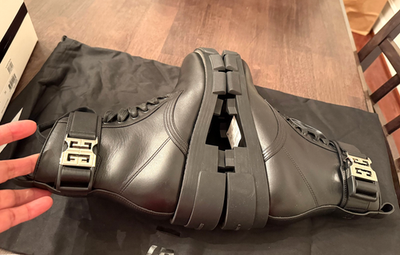 NEW Givenchy Terra 4G Buckle Combat Boot Size 36EU Lug Sole Black