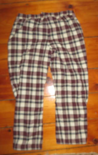 LL Bean Fleece gefütterte Flanell Lounge Hose kariert Tartan rot grau Herren Large - Bild 3 von 3