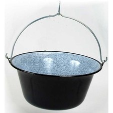 Original Ungarischer 40L Gulaschkessel Topf Emaille m. B&uuml;gel Feuerkessel Outdoor