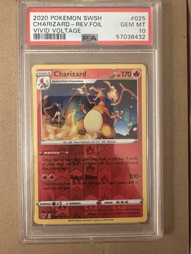 Pokémon TCG Charizard Vivid Voltage Reverse Holo Card 025/185 PSA 10 Gem Mint