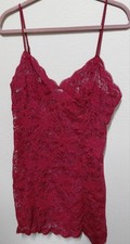 Vintage Y2K Victoria's Secret Fuchsia Pink Allover Floral Lace Slip Dress Sz Lg