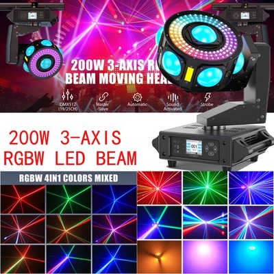 200W 3Axis LED Moving Head Light Beam Laser Stage DMX Spot Disco Bar DJ Lighting