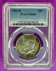 1964 D 50c Kennedy Half Dollar Silver PCGS MS65 (108)