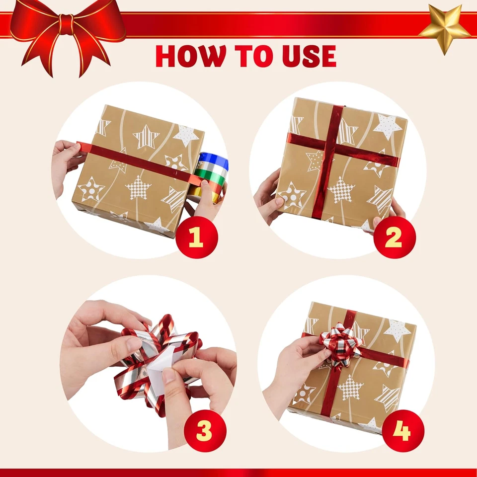 Juego de 75 arcos de regalo de 3 pulgadas + cintas rizadoras para envolver y decorar Navidad Foto 4 de 4