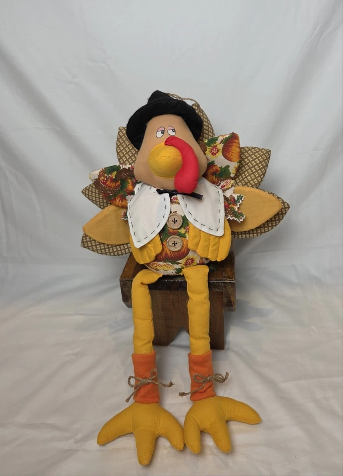 Длинноногая индейка утяжеленный низ декор для Дня благодарения перья полка лоток 19 дюймов - Изображение 3 из 4