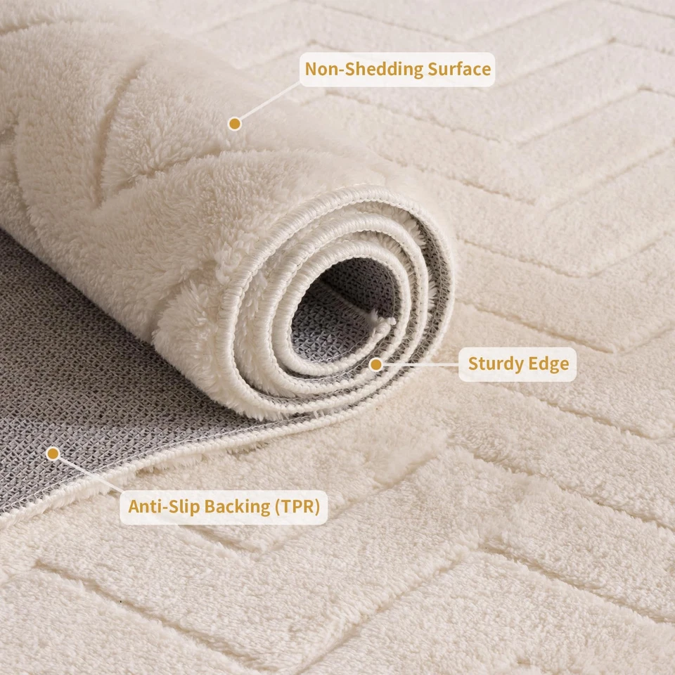 Alfombra de área 5X8, alfombras de área lavables con diseño antideslizante de respaldo de TPE, suave mullida... Foto 4 de 4