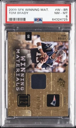 2009 SPX WINNING MATERIALS #W-BR TOM BRADY 57/249 PSA 8