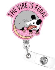 Feral Funny Retractable Badge Reel Holder with Alligator Clip for Nurse ID