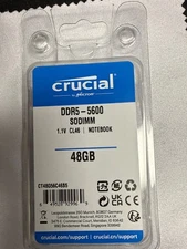 Crucial 48GB DDR5 RAM 5600MHz 262-Pin Laptop Memory 5600 SODIMM CT48G56C46S5