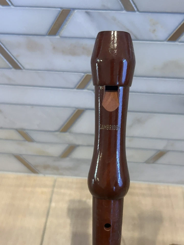 Instrumento de Grabadora de Madera Vintage 'CAMBRIDGE' - Hecho en Alemania Occidental - 12" En Caja Foto 2 de 4